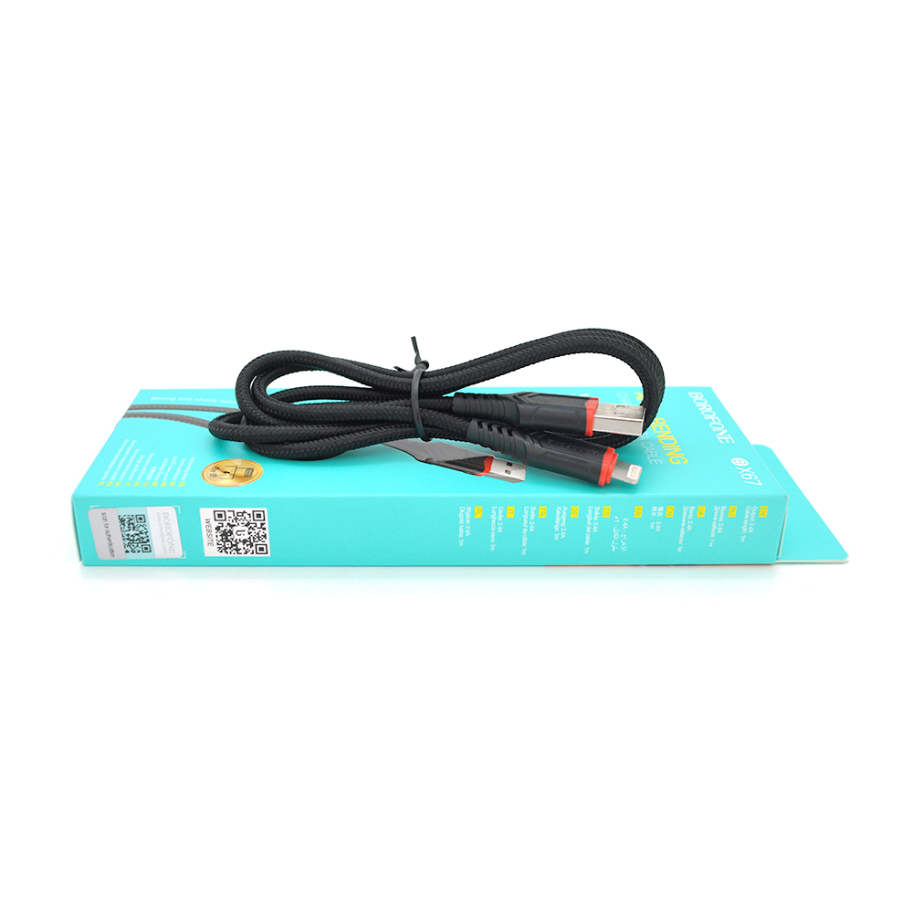 Кабель Borofone BX67 Lightning-USB 2,4A 1 м Чорний (27551)