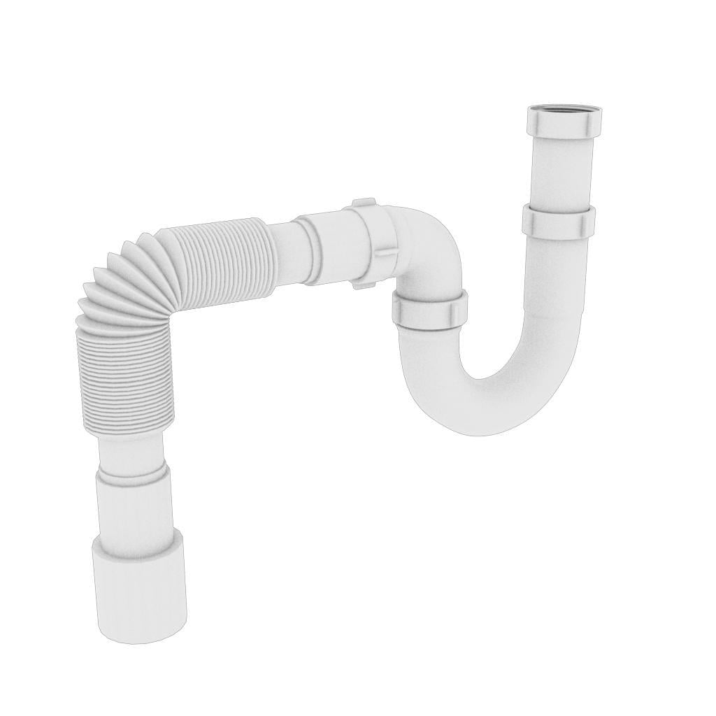 Сифон Optimum OPTI-10043 1 1/2″x40 для умывальника и мойки без выпуска прямоточный с гофротрубой 40x40/50 (000031804)