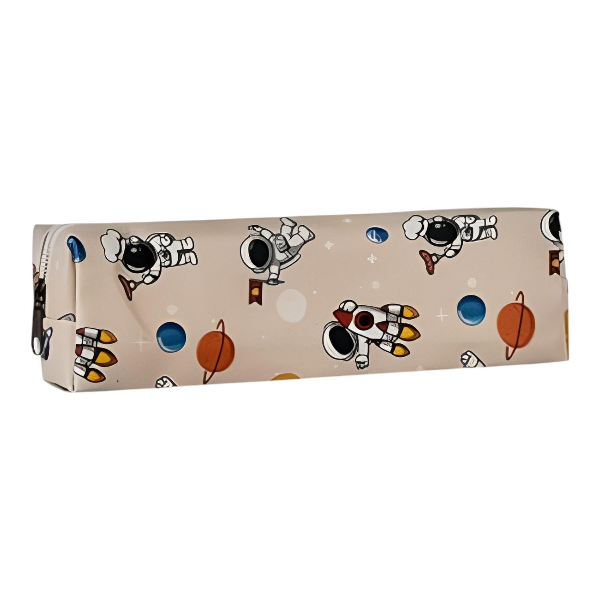 Пенал шкільний Stenson Astronaut 21х4х5 см Бежевий (R97900)