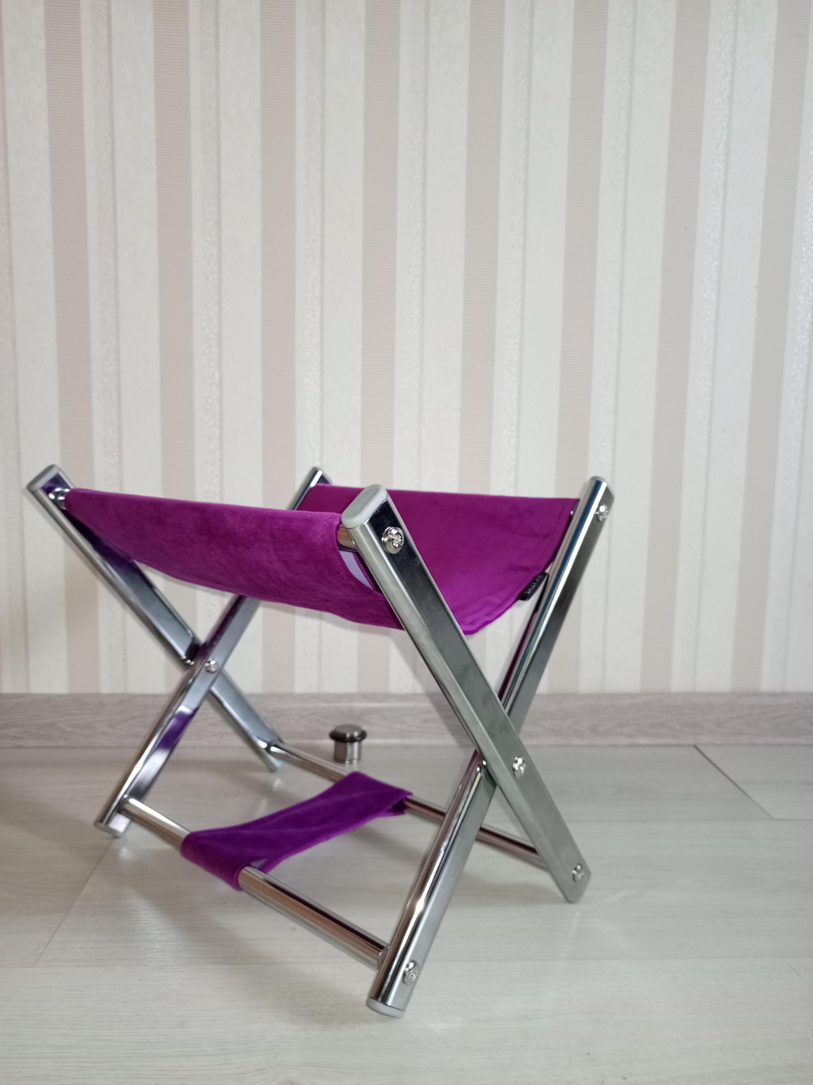 Подставка для сумки высота 31 см Малиновый/Хром - фото 4