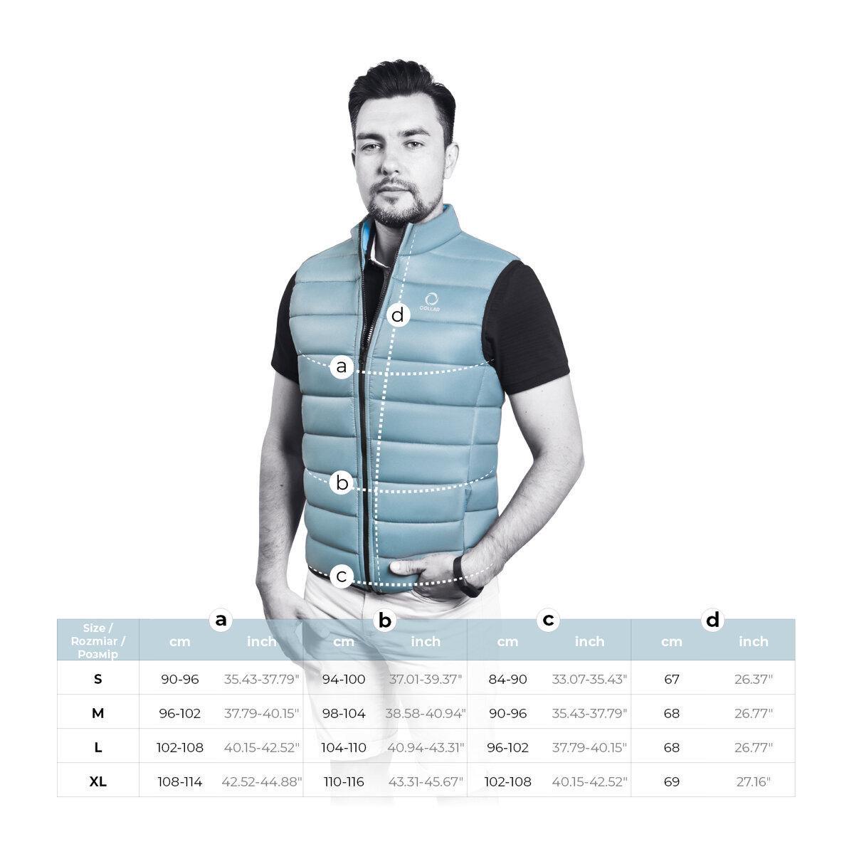 Жилет мужской Сollar Vest XL Серо-голубой (25876973) - фото 2 Жилет мужской Сollar Vest XL Серо-голубой (25876973) - фото 2