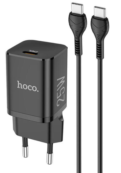 Мережевий зарядний пристрій Hoco N19 Rigorous PD25W Type-C to Type-C Black