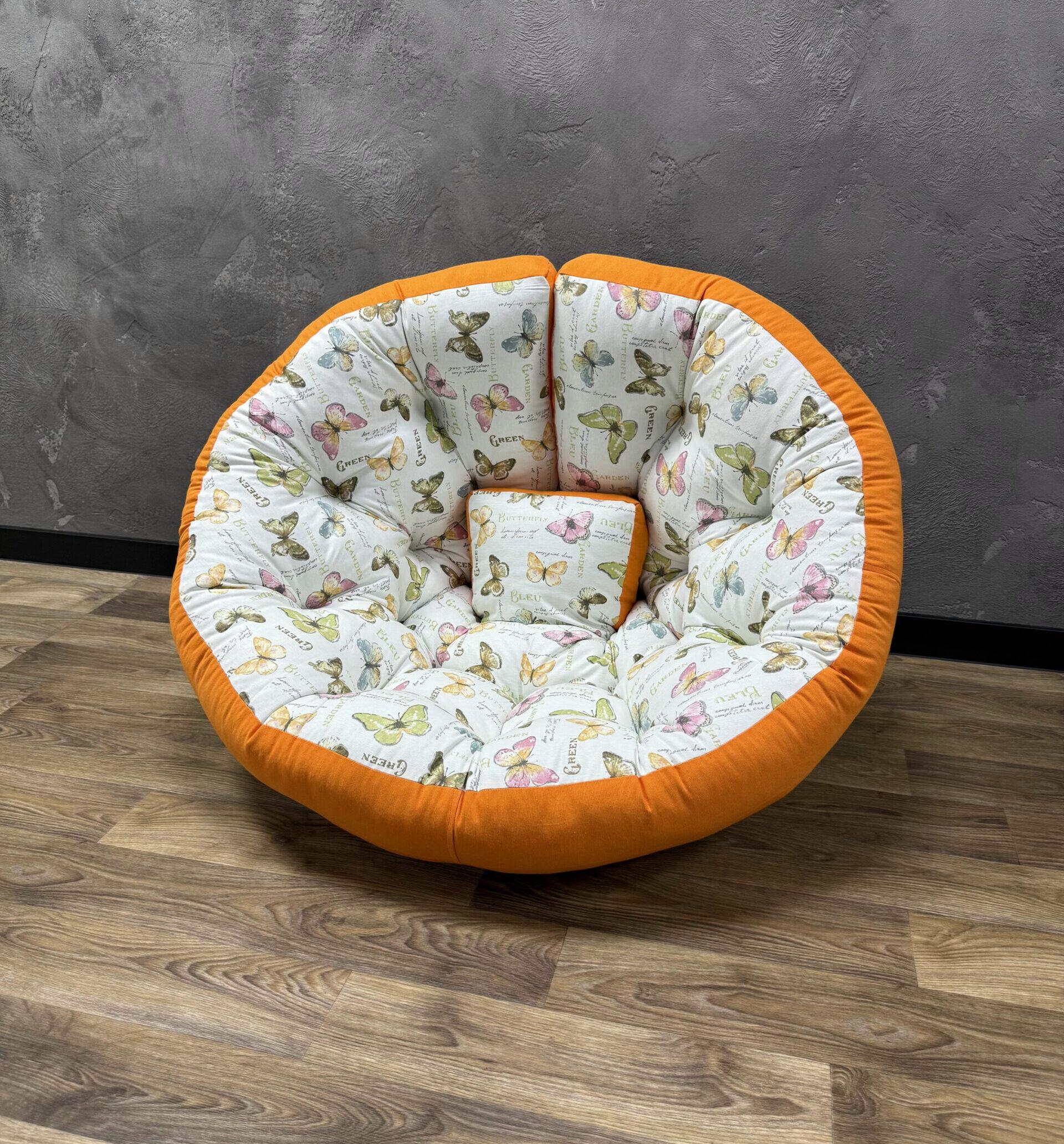 Бескаркасное кресло-матрас трансформер Comfort Home Butterflies панама 180x90 см