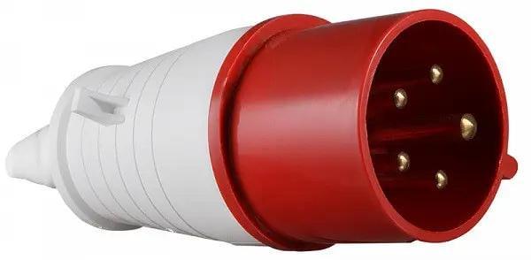 Вилка силовая переносная LM2037 ОП 025 Lemanso 32А 5п 3п+е+н 380-415V IP44 (00000125011)