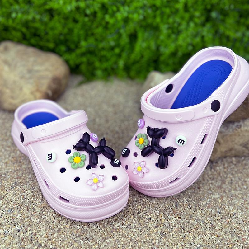 Крокси жіночі Е-0010119-5 з джибітсами на платформі р. 39 25 см Рожевий (81789768)