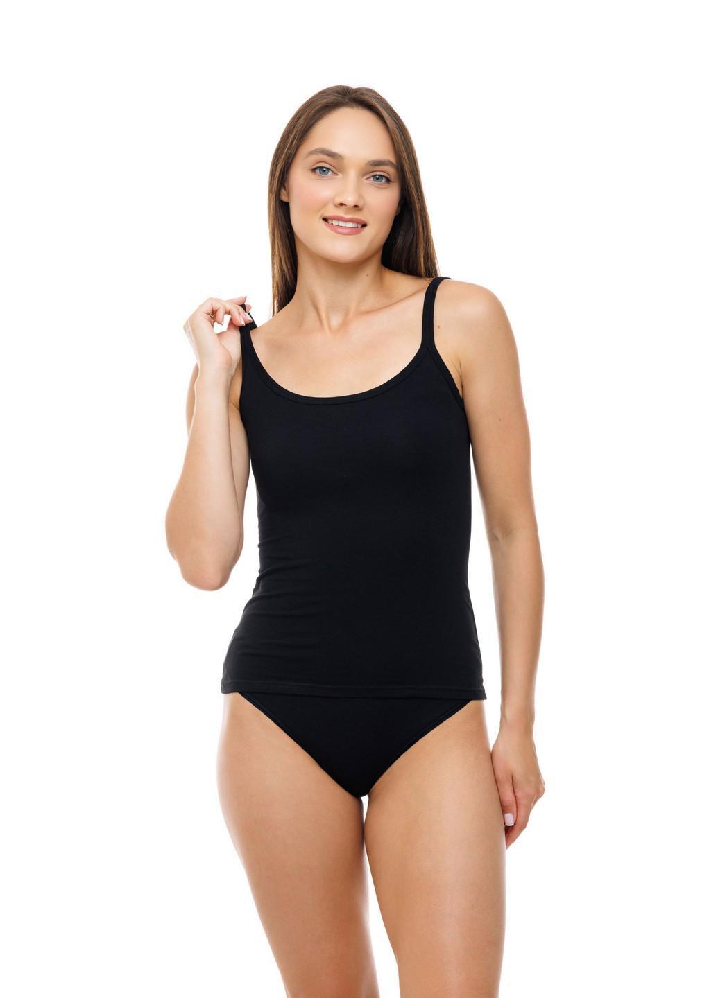 Майка жіноча Наталюкс на тонких бретелях XS Чорний (5121723290911) - фото 2 Майка жіноча Наталюкс на тонких бретелях XS Чорний (5121723290911) - фото 2