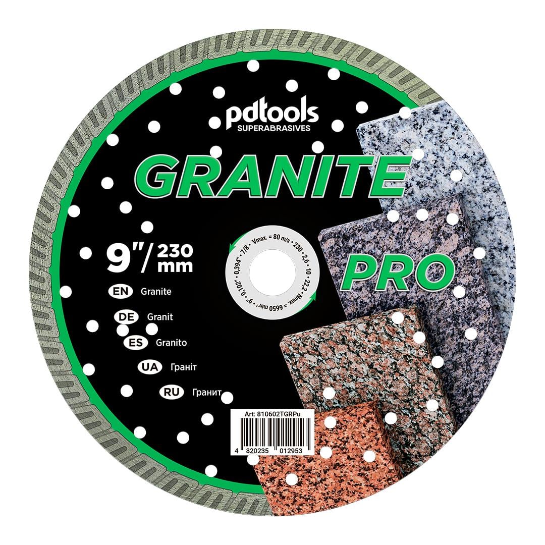 Круг алмазный отрезной PDTools GRANITE PRO 1A1R 230 TURBO для ручного инструмента (37772296)