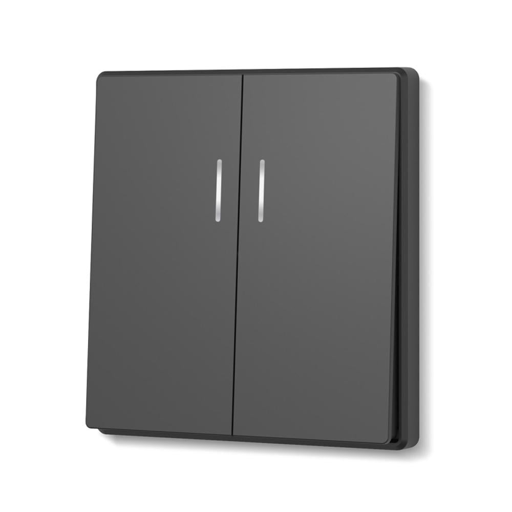 Выключатель двухклавишный Video Nota с подсветкой Угольно-черный (31578543)