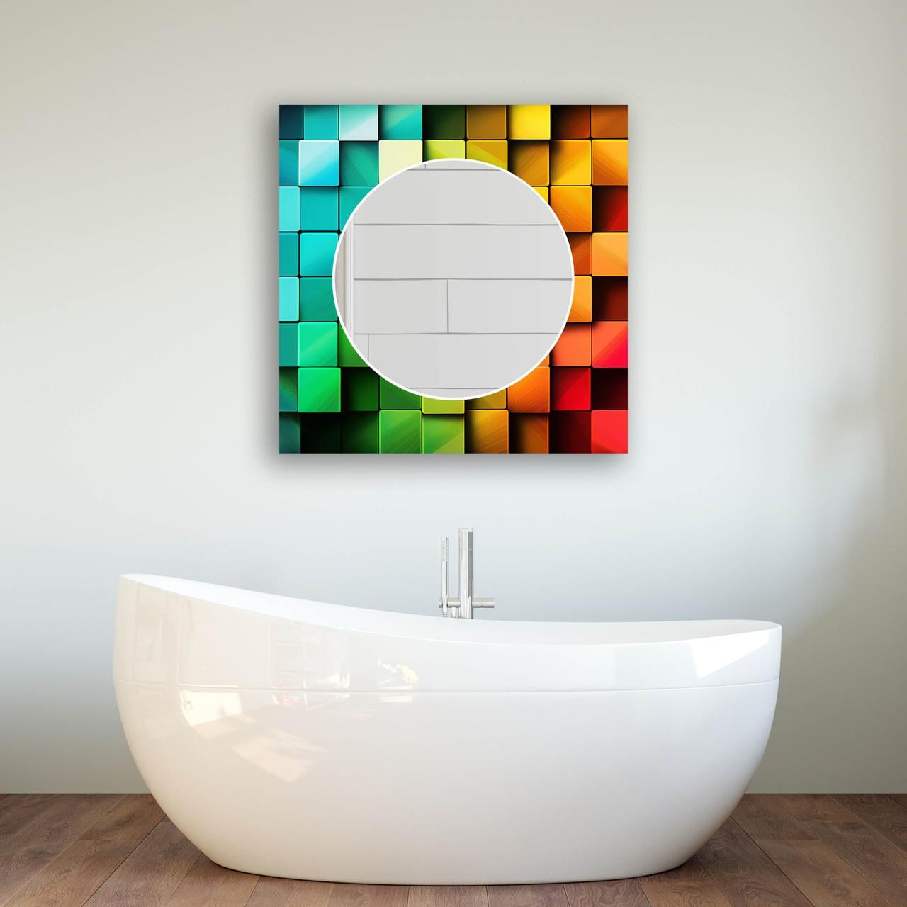 Зеркало на стену NovellaPrint с рисунком абстракции квадратное 70х70 см (2012.5) Зеркало на стену NovellaPrint с рисунком абстракции квадратное 70х70 см (2012.5)