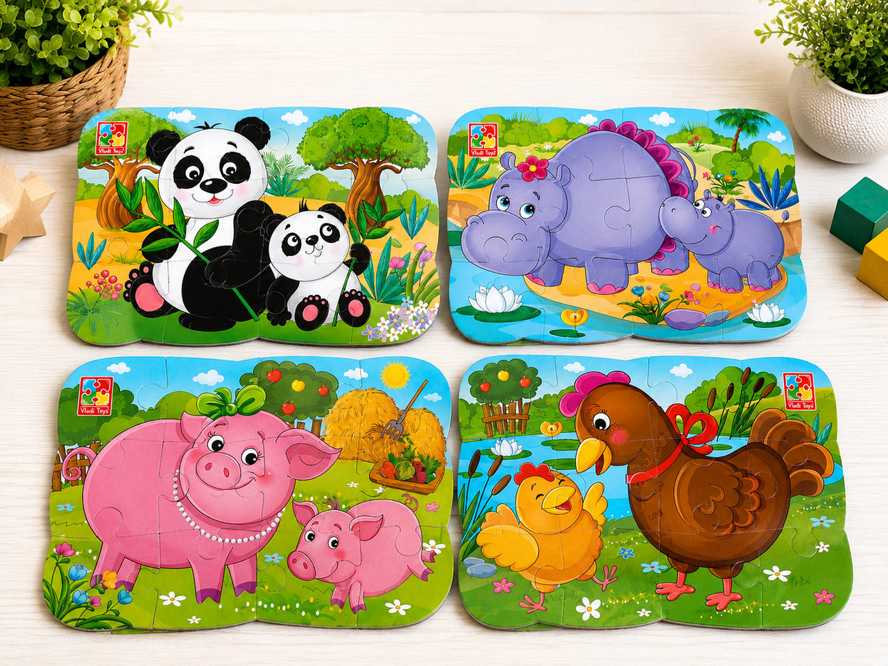 Пазли на магніті А5 Vladi Toys Мама і малюк/Ферма/Зоопарк 4 шт. (3133269678) Пазли на магніті А5 Vladi Toys Мама і малюк/Ферма/Зоопарк 4 шт. (3133269678)