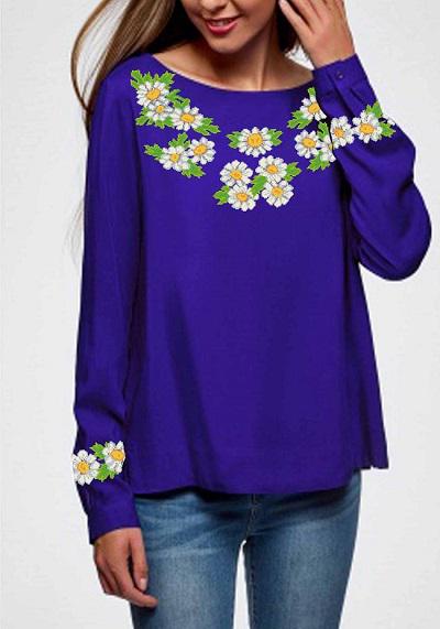 Заготовка для вышивки нитями или бисером рубашка СЖ-129 домотканое полотно