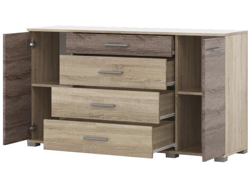 Комод Еверест Бриз К-6 130х38х73 см Дуб сонома/Трюфель (EVR-20019) - фото 2