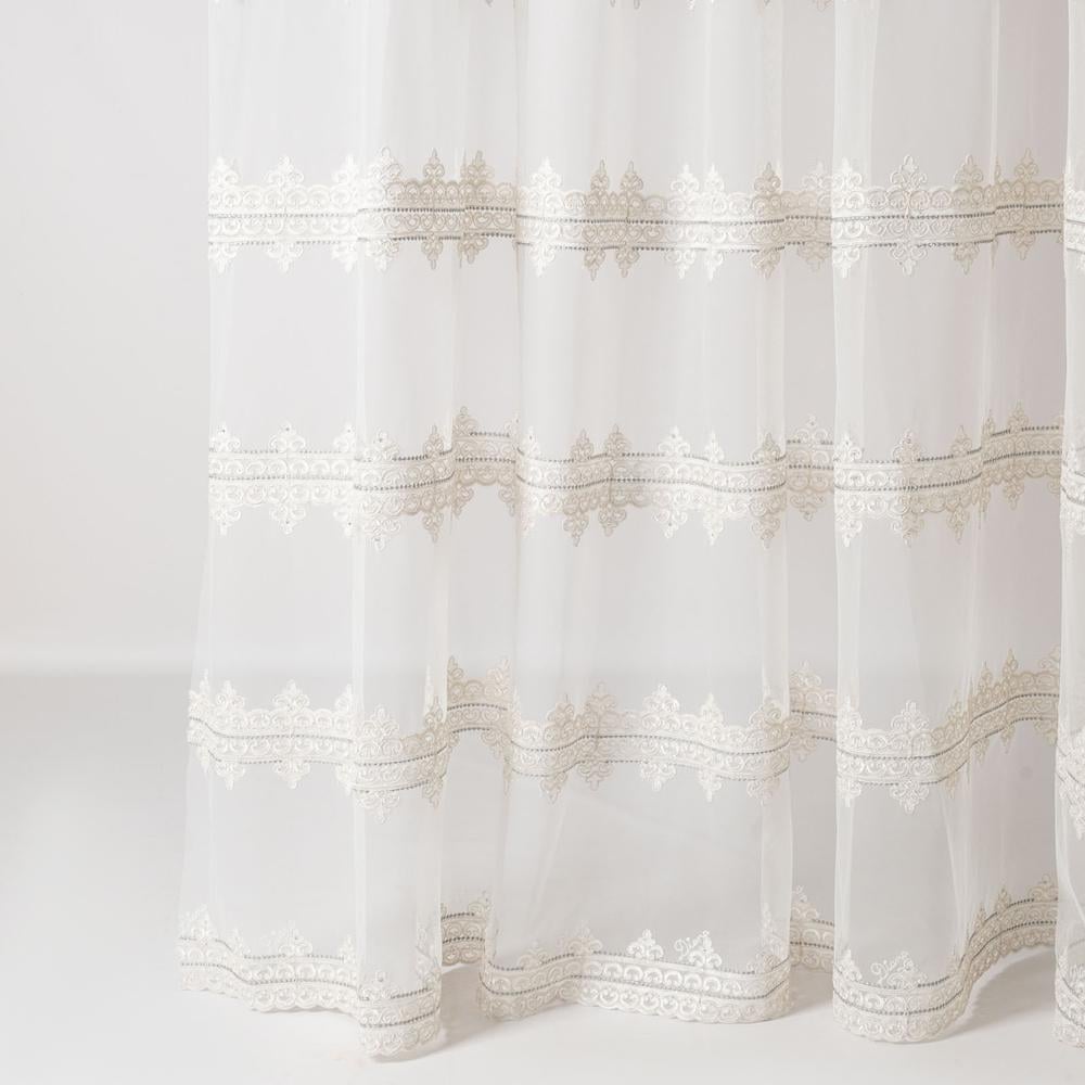 Ткань тюль фатин La Roch V-07 с вышивкой (25469)