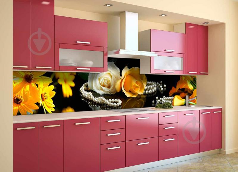 Скинали на кухню Zatarga «Желтые Каллы» 650х2500 мм виниловая 3Д наклейка кухонный фартук самоклеящаяся Z180577/1