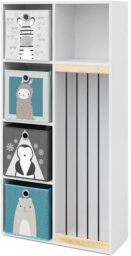 Детский книжный стеллаж SmartKids с открытыми полками 72х143 см Белый (MS828)