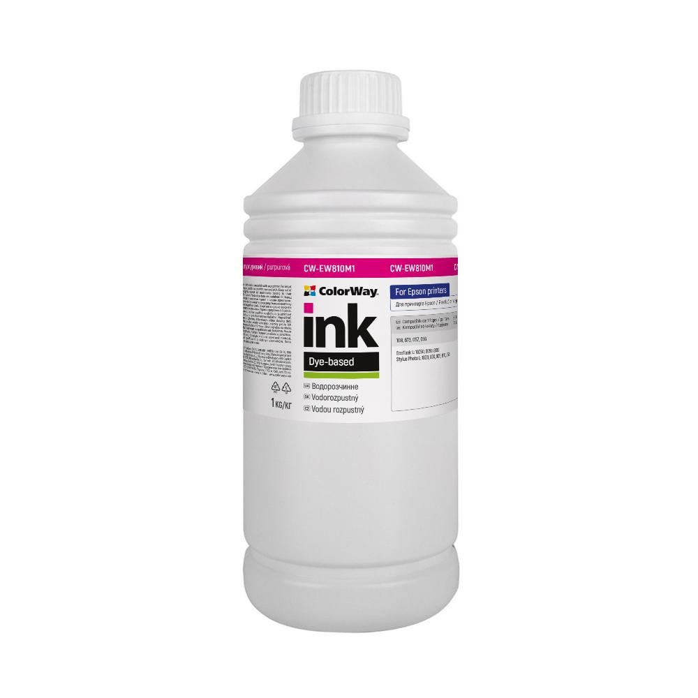 Чорнило ColorWay Epson L800/L810/L850 1000 мл Magenta (CW-EW810M1) Чорнило ColorWay Epson L800/L810/L850 1000 мл Magenta (CW-EW810M1)