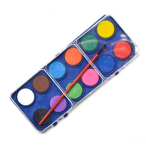 Краски акварельные с кисточкой Stenson WW01638ST 12 цветов (21264533)