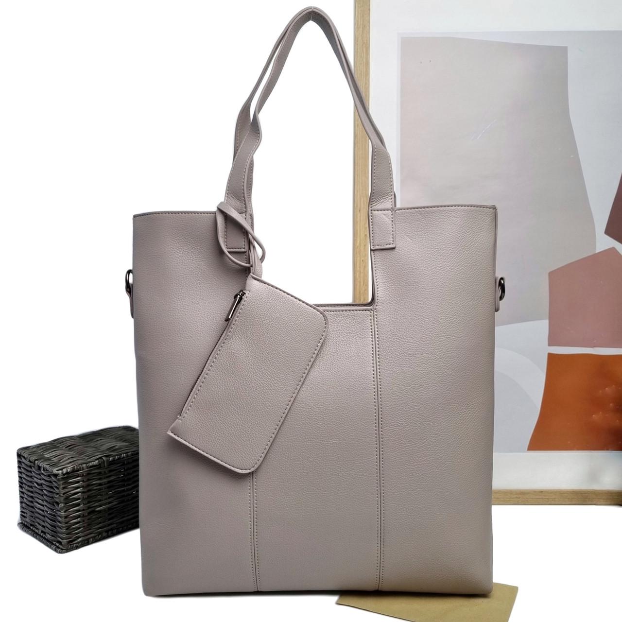 Сумка жіноча Eteral Smile велика штучна шкіра Бежевий (A-98655 beige)