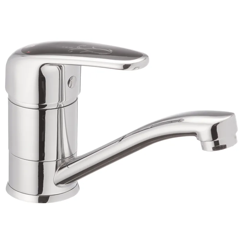 Смеситель для умывальника Haiba Magic 004 с черной ручкой излив 15 см (HB0689)