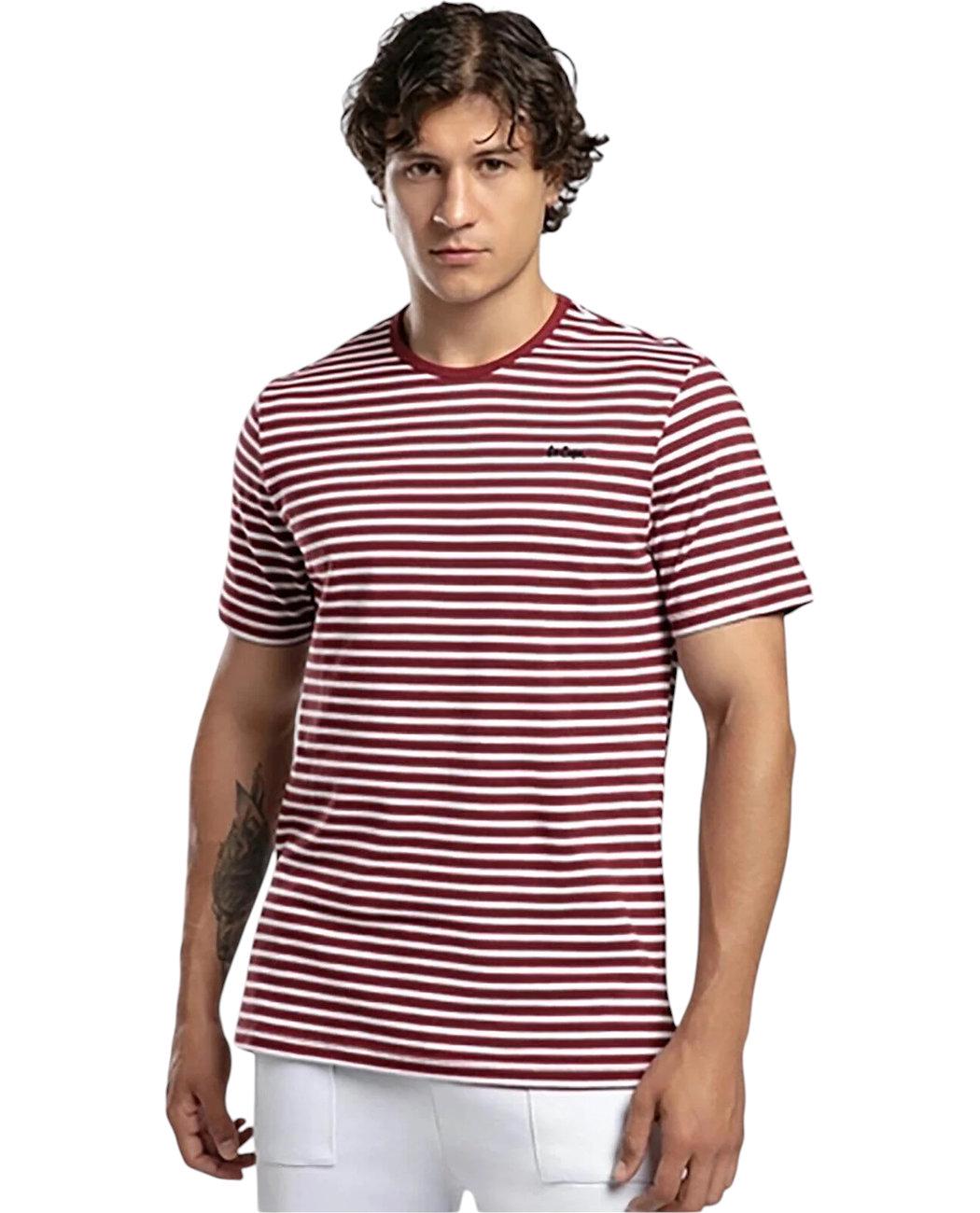 Футболка мужская Lee Cooper Skyler 252LCM242063.4513 в полоску 2XL Бело-бордовый (8682272628391)