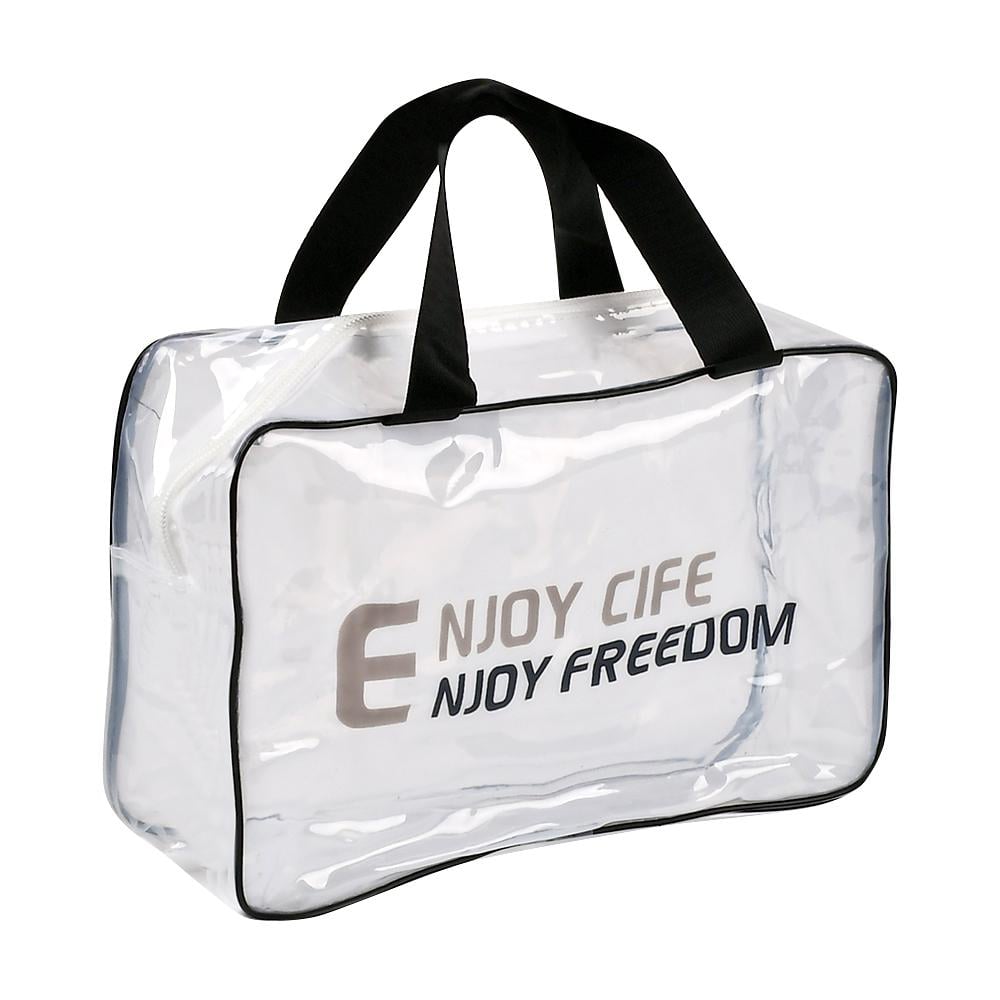 Косметичка дорожная Stenson Enjoy ПВХ 26х18х9,5 см Прозрачный с черным (R33413)