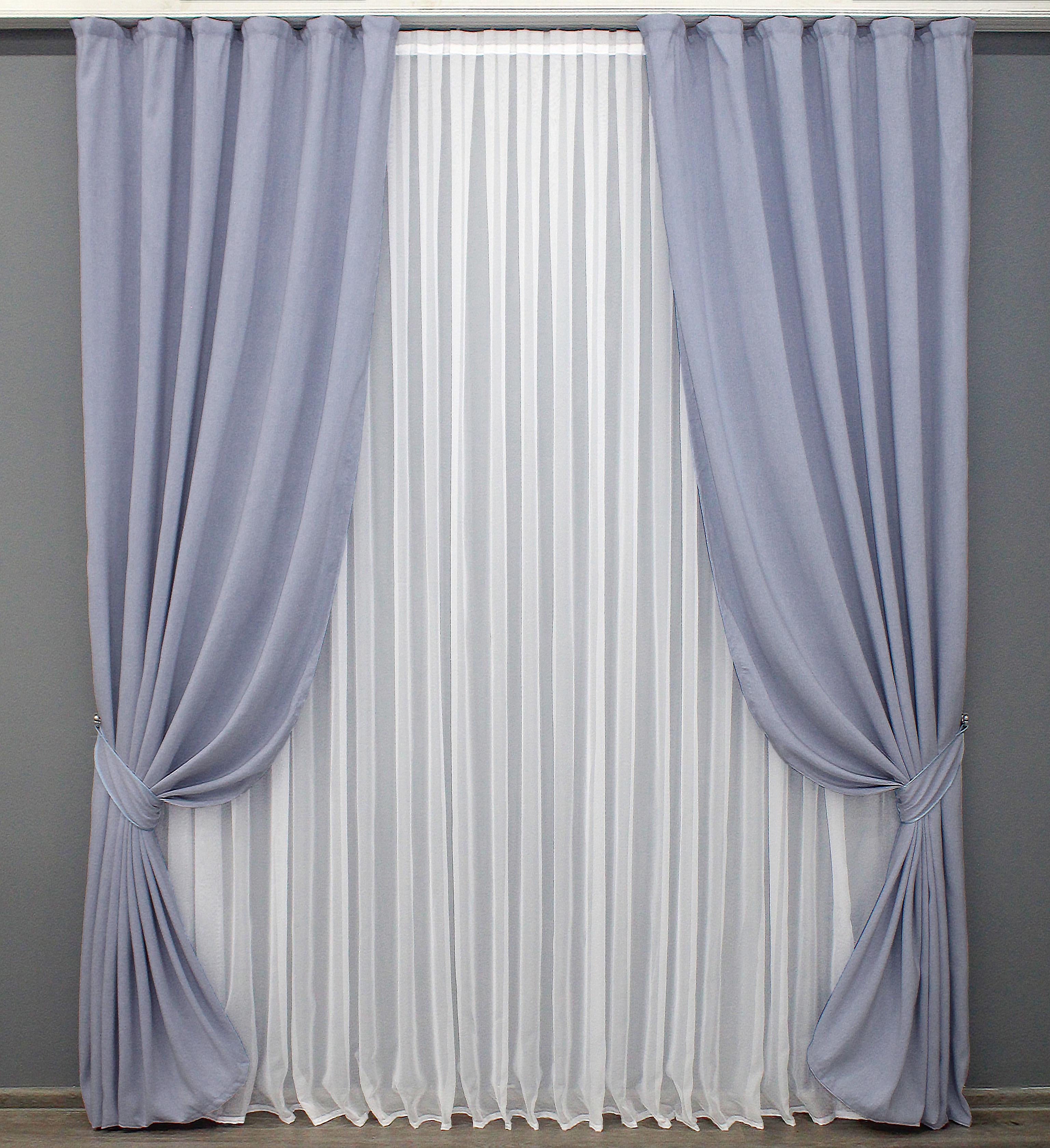 Комплект готовых штор VR-Textil Ибица №1336ш 150х270 см 2 шт. Голубой (33-0192)