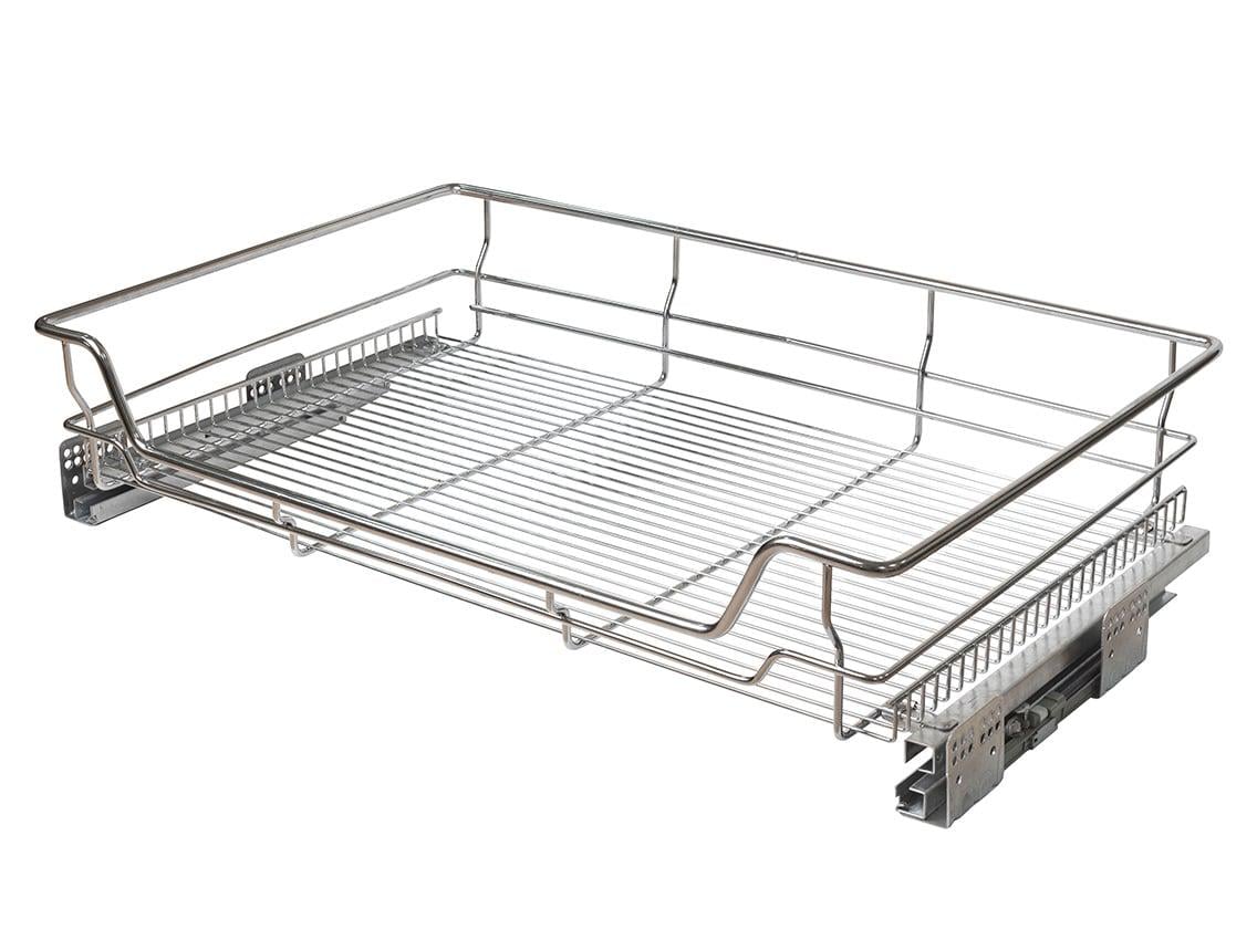 Корзина для посуды фасад 400 выдвижная с доводчиком Giff Хром