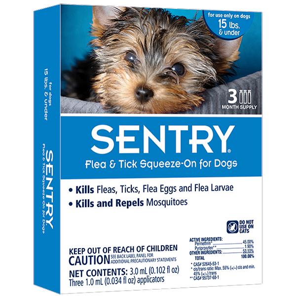 Капли от блох клещей и комаров Sentry для собак весом до 7 кг (23623)