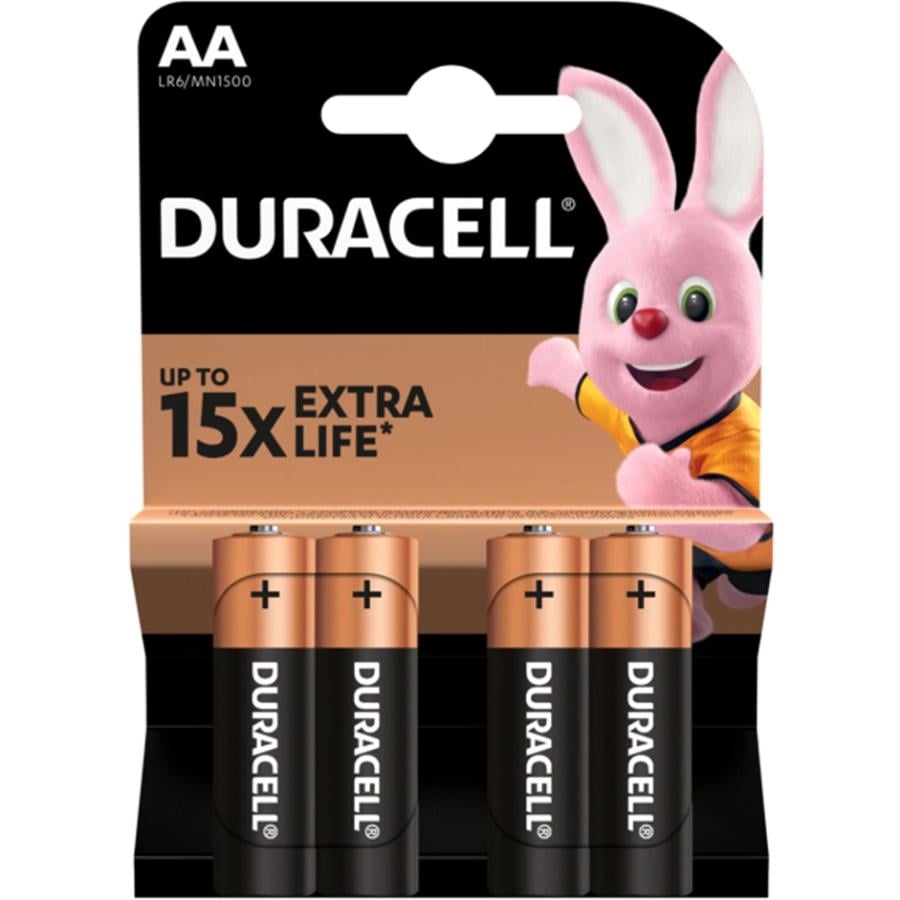Батарейки Duracell MN1500 AA/LR06 Alkaline 4 шт. (5000394076952)