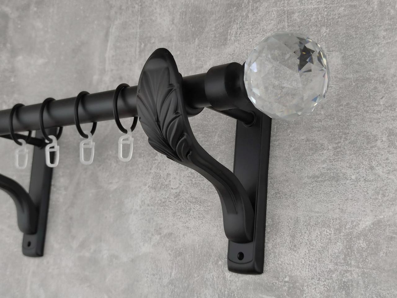 Карниз MStyle Люмиера металлический для штор однорядный 25 мм гладкий 400 см Черный (5020089)