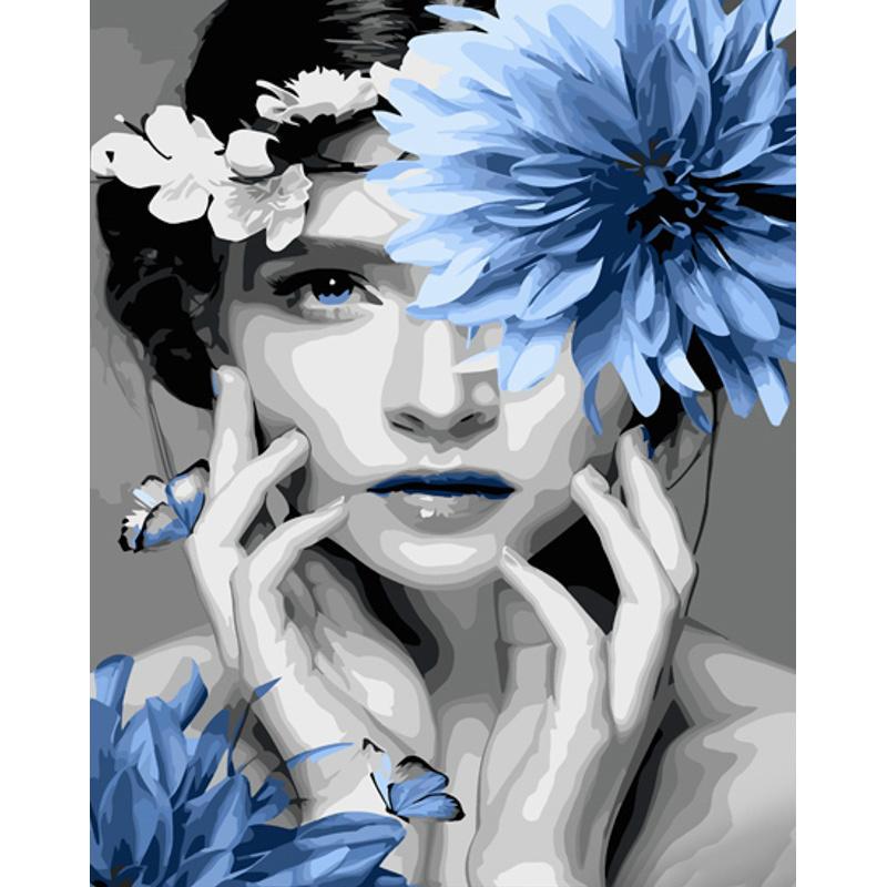 Картина по номерам Strateg Премиум Голубые оттенки 40x50 см (GS1016)