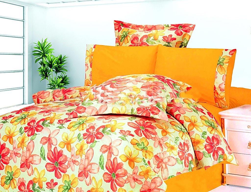 Комплект постельного белья Le Vele Ural жатка евро 200х220 см Оранжевый (lv-133)