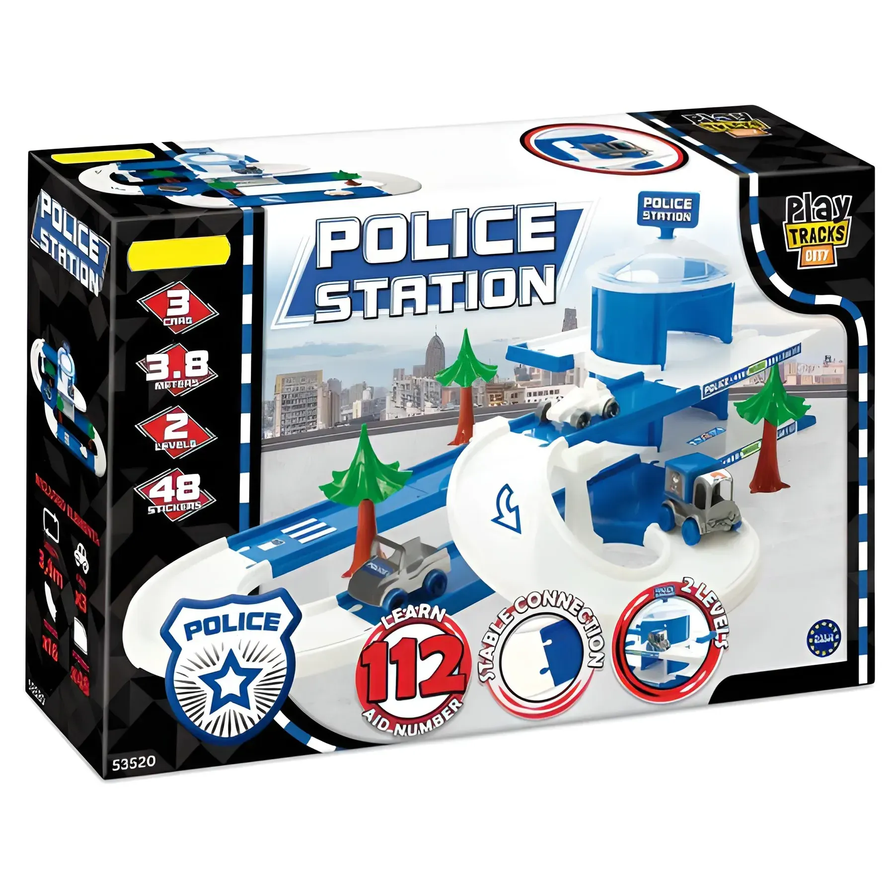 Игрушечный набор Play Tracks City Полиция из пластика 103х57 см Голубой/Белый (150-98-53520)