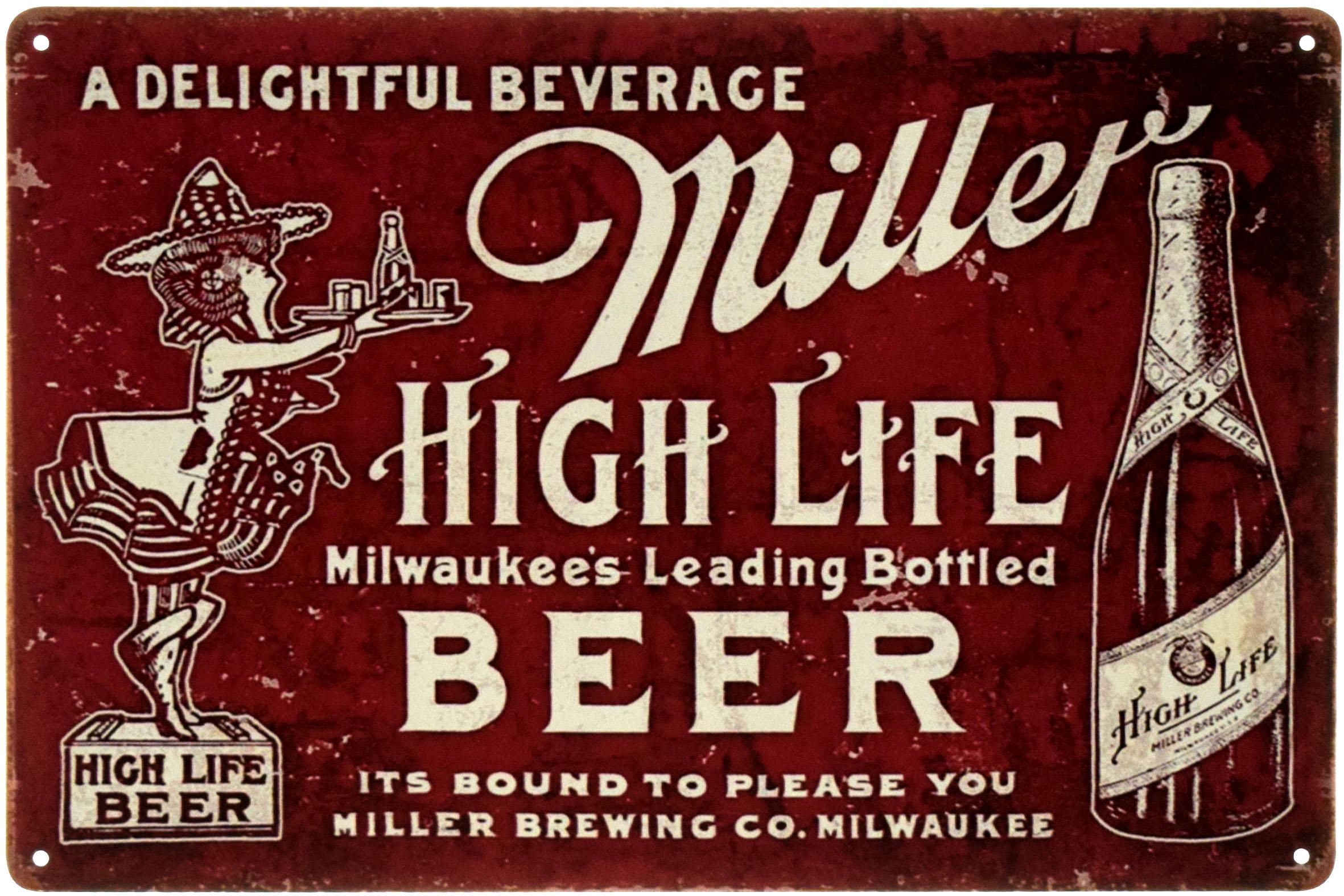 Табличка металлическая A Delightful Beverage Miller 20x30 см