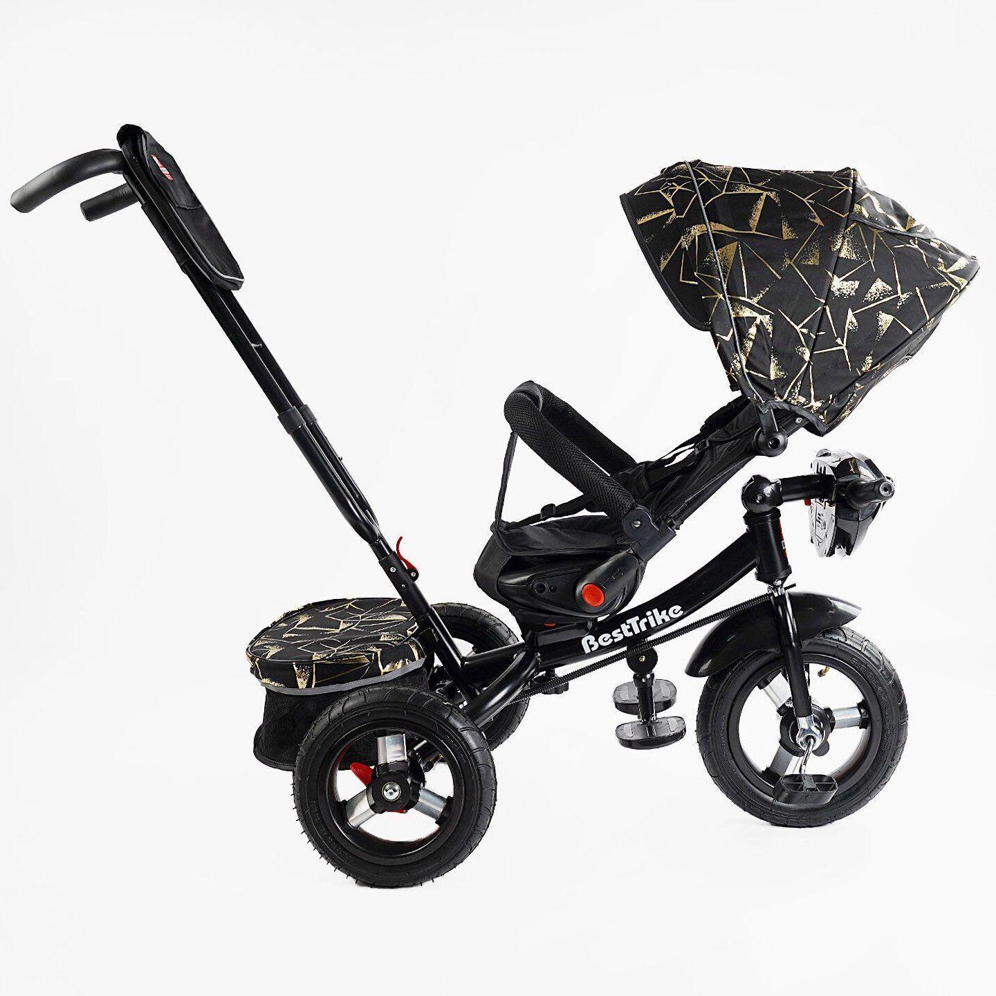 Велосипед детский трехколесный Best Trike 6088 F надувные/фара с USB/пультом/родительской ручкой Черно-золотой (626-87) - фото 6 Велосипед детский трехколесный Best Trike 6088 F надувные/фара с USB/пультом/родительской ручкой Черно-золотой (626-87) - фото 6