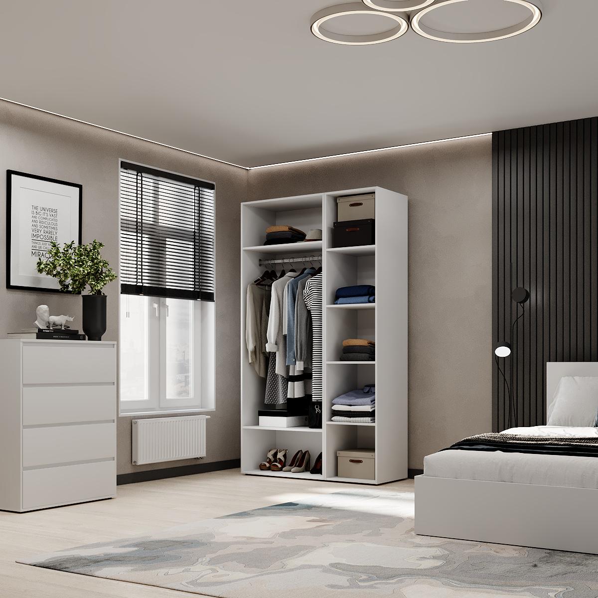 Шкаф распашной комбинированный ART IN HEAD №12 Light 1200x500x2200 мм Белый бриллиант (GALTK0121000000) - фото 4 Шкаф распашной комбинированный ART IN HEAD №12 Light 1200x500x2200 мм Белый бриллиант (GALTK0121000000) - фото 4