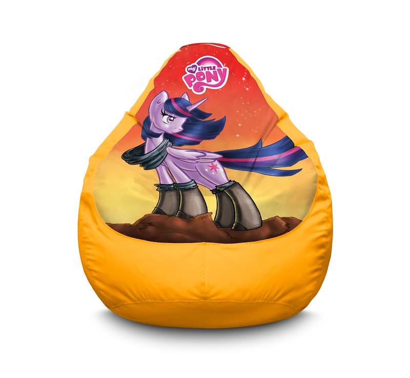 Крісло мішок My Little Pony Twilight Sparkle orange Оксфорд XL 80х110 см Жовтий