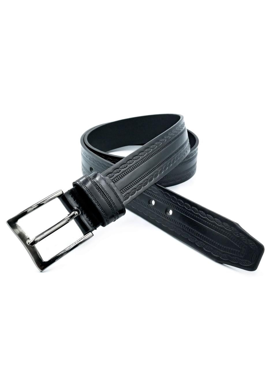 Ремень мужской Weatro из экокожи 3,8х115 см Черный (nwkz-38mm-ua-016)