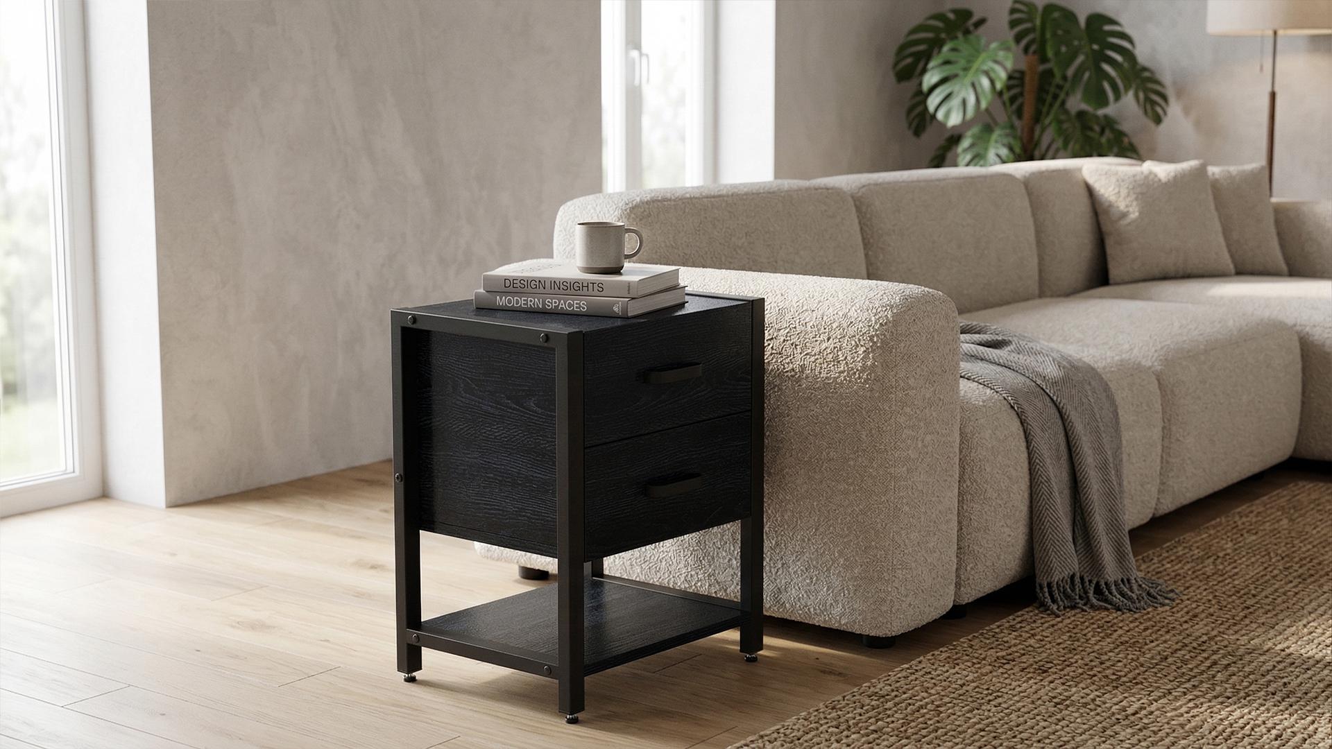 Тумба универсальная Ferrum-decor Вивьен ДСП 16 мм 2/1 50x41x40 Черный/Каштан Арвадонна (FRD-107791)