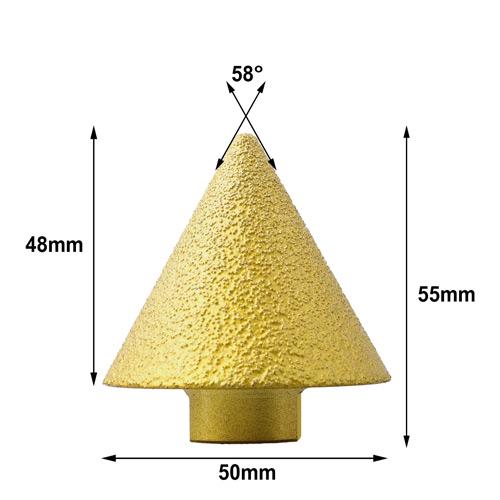 Фреза алмазна конусна для дриля по кераміці/граніту 2-50 мм M10 Gold (927087) - фото 5