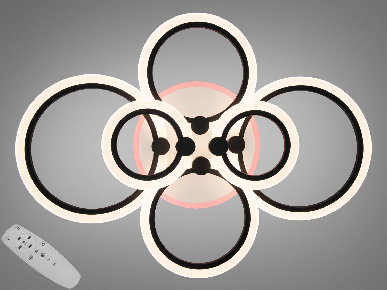 Люстра LED потолочная Diasha A8022/6BK 3col dim с диммером и подсветкой 100W Черный Люстра LED потолочная Diasha A8022/6BK 3col dim с диммером и подсветкой 100W Черный