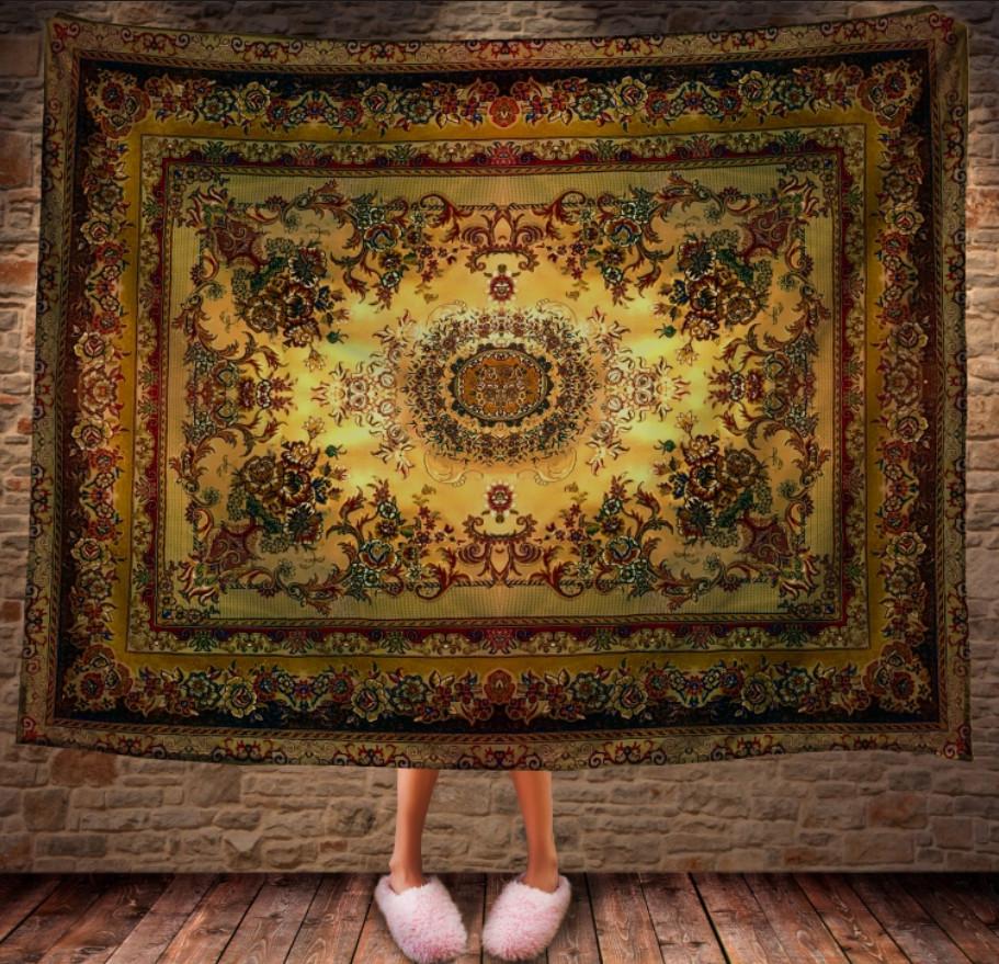 Плед с 3D принтом Ковер 03 Золотой 150x200 см (epi_0349)