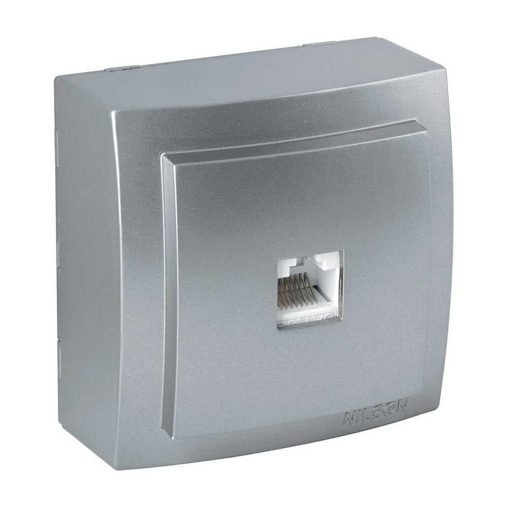 Розетка Nilson Themis компьютерная CAT5e Серебристый (26131044)
