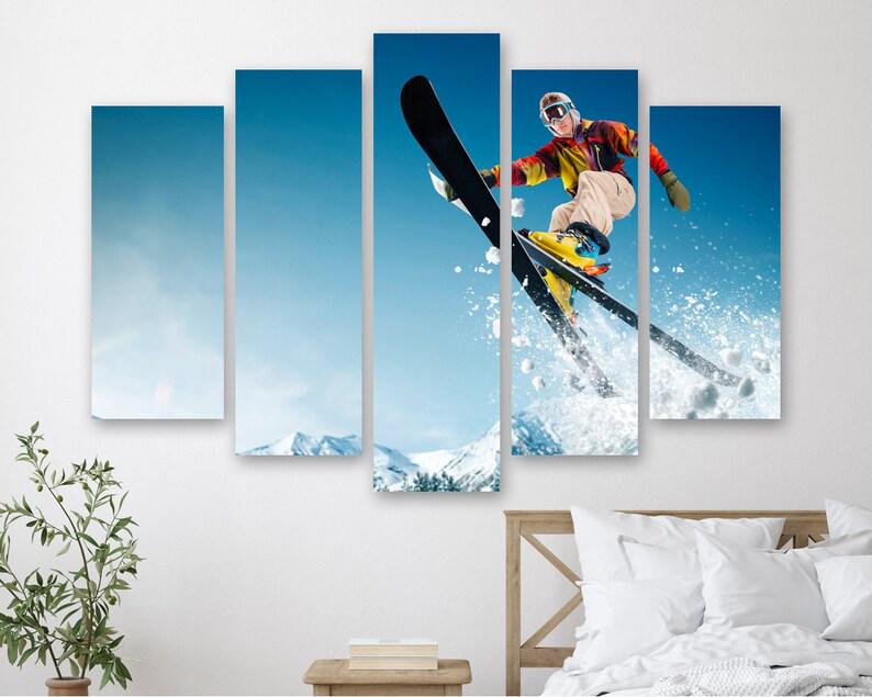 Модульная картина на холсте из пяти частей KIL Art Лыжник 112x68 см (M51_M_41) Модульная картина на холсте из пяти частей KIL Art Лыжник 112x68 см (M51_M_41)