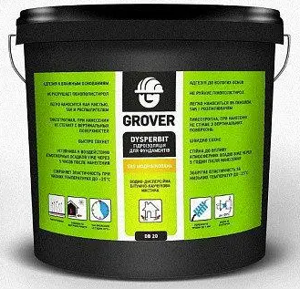 Мастика битумно-каучуковая Grover DYSPERBIT для гидроизоляции фундаментов 10 кг (26891664)