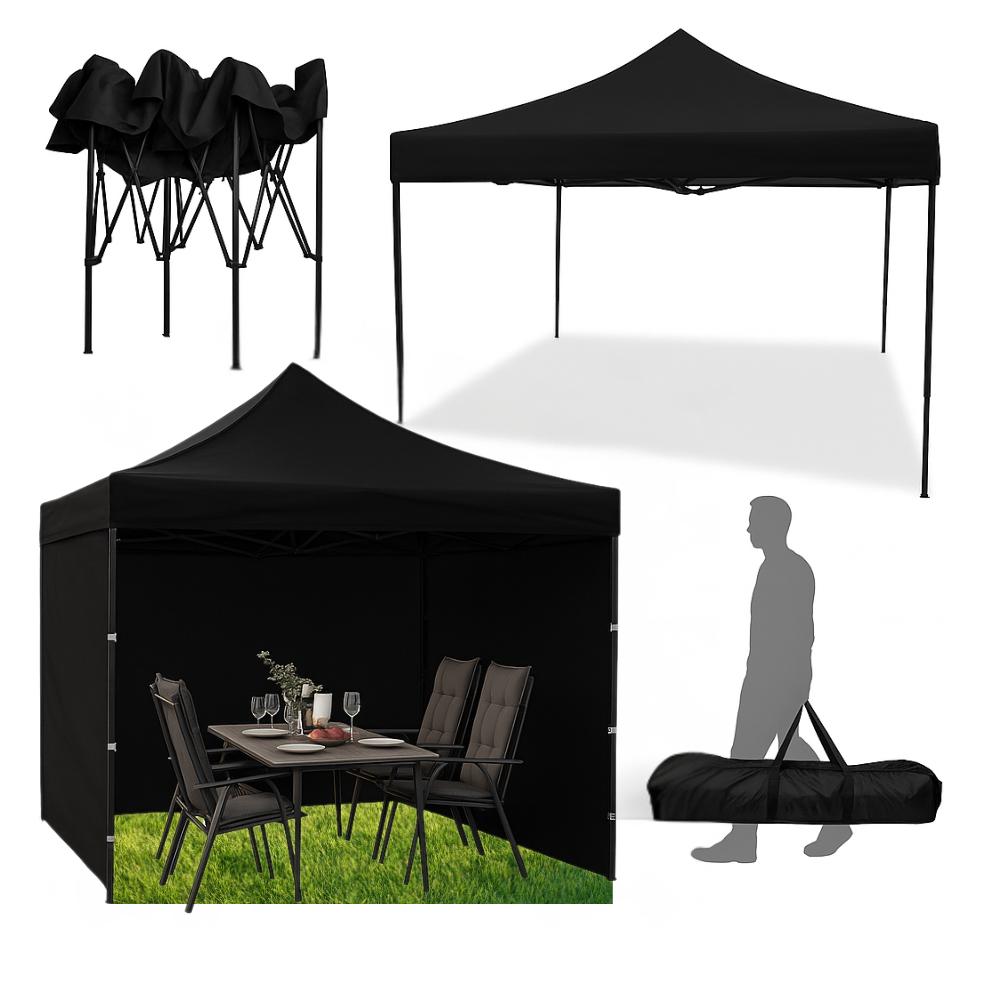 Намет павільйон розсувний Bonro B-9004 з стінками 2,9х2,9 м Чорний (42400987) - фото 3 Намет павільйон розсувний Bonro B-9004 з стінками 2,9х2,9 м Чорний (42400987) - фото 3