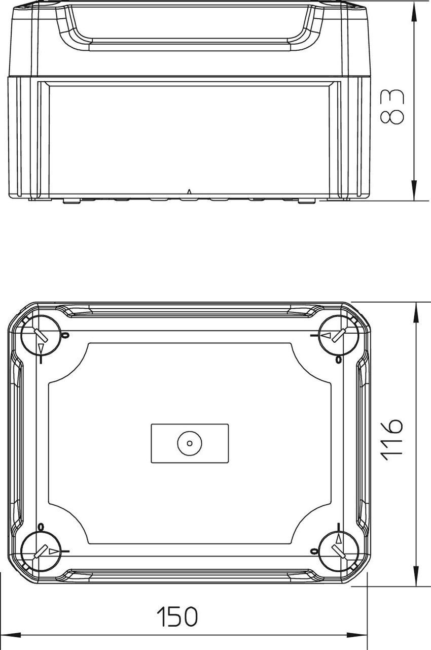 Распределительная коробка OBO bettermann Т100 наружная прозрачная крышка IP66 PP 150х116х83 мм (2007772) - фото 2