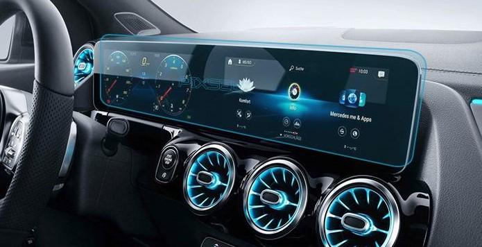 Стекло защитное Pixsel гибридный глянец на приборную панель Mercedes Benz B CLASS 24,7“ 2018