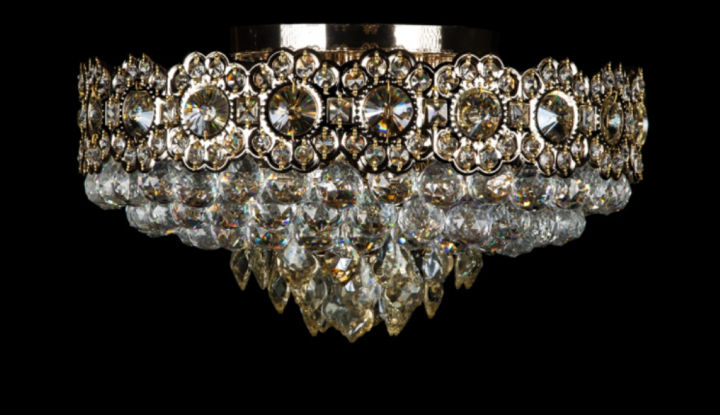 Хрустальная люстра L7712/500х300/11 Белый/Золото/Бежевый (AN000244)