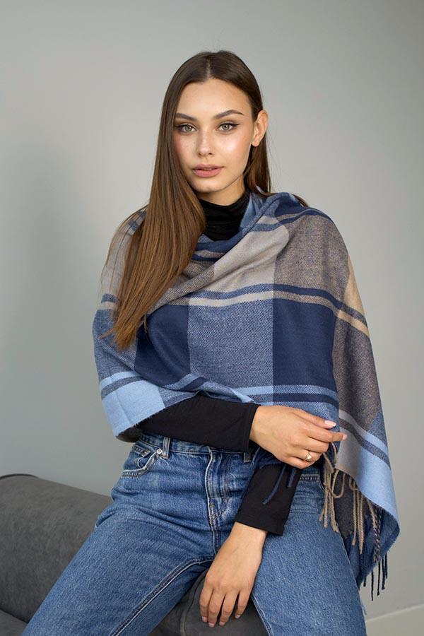 Палантин кашемировый Braxton Лацио 7030 Синий/Голубой/Бежевый (26479445)